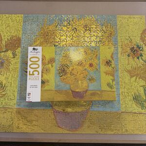 Mindbogglers Gold Foil Van Gogh Sunflowers Art Jigsaw Puzzle, 500 Pieces